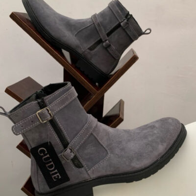 Double Strap Suede Boot With Fur