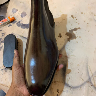 Men Leather Boot With Leather Sole