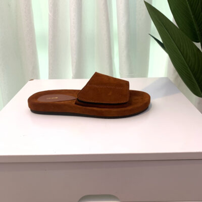 Unisex Velcro Suede Slide